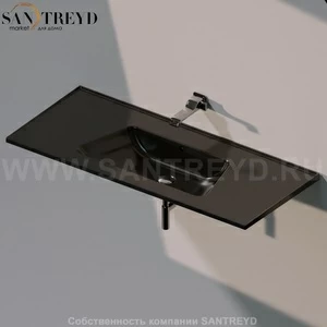 BM120L9017 Подвесная раковина настенная прямоугольная Ceramica Flaminia Bloom черная