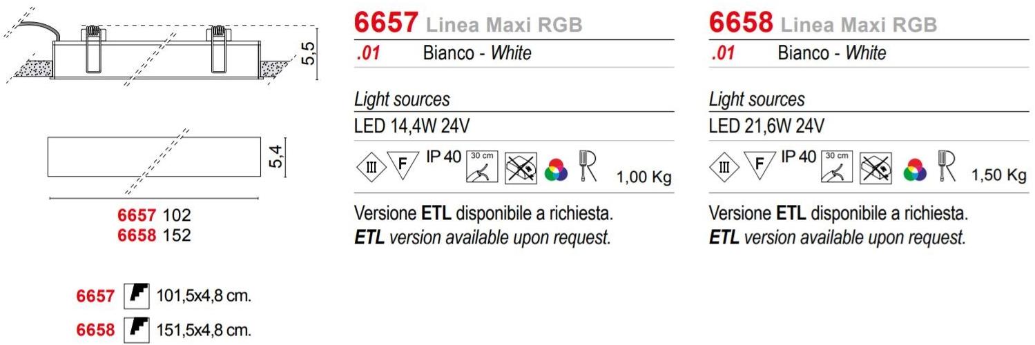 EGOLUCE Встраиваемый алюминиевый потолочный светильник led с системой rgb Linea 6657 / 6658 - Вид №11