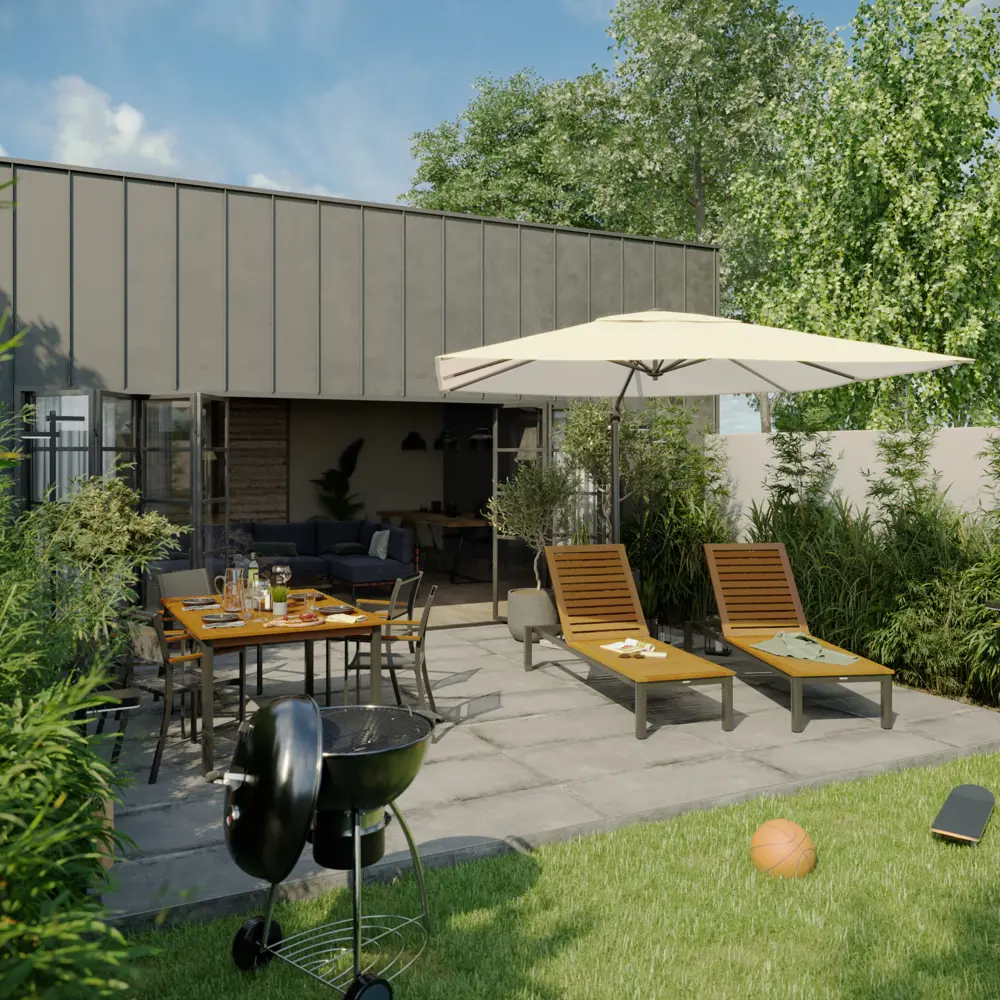 Стол NATERIAL Oris раздвижной для сада с эвкалиптовой столешницей 83984498 STLM-0045797 - Вид №20