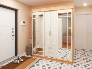 90567156 Шкаф-купе 210x170x58 см 7 полок ЛДСП цвет kraft STLM-0286316 СТЕНДМЕБЕЛЬ