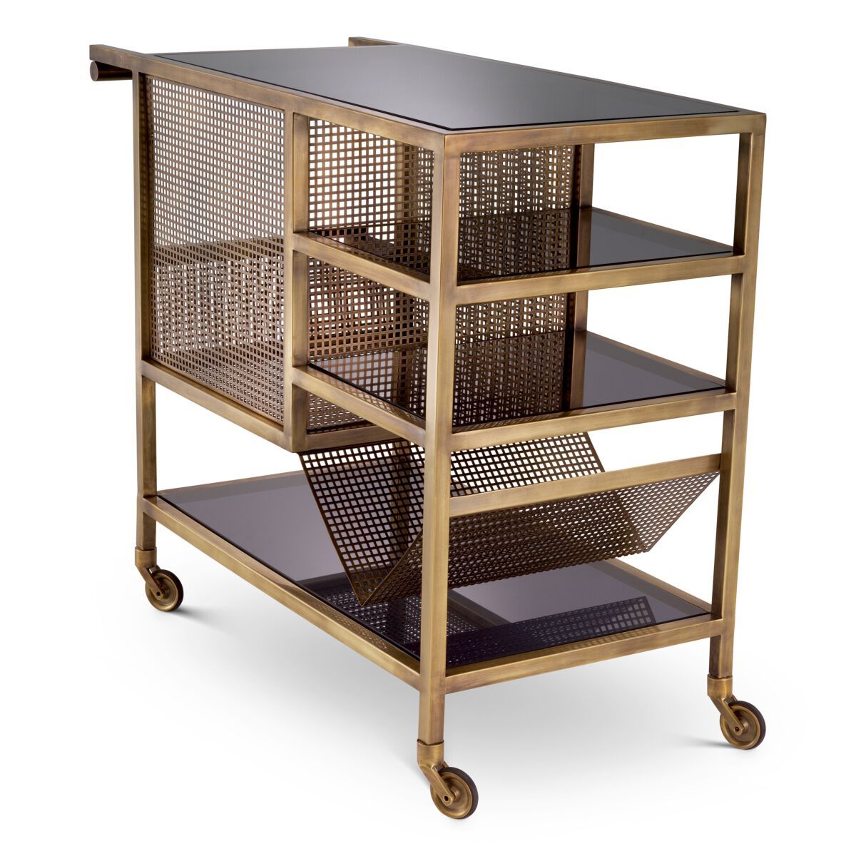 Стеклянная и латунная тележка для еды Eichholtz STERLING ARCH-00022647 - Вид №5