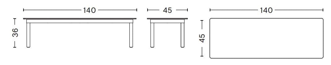 Низкий прямоугольный журнальный столик из дерева и стекла Hay KOFI ARCH-00118867 - Вид №29