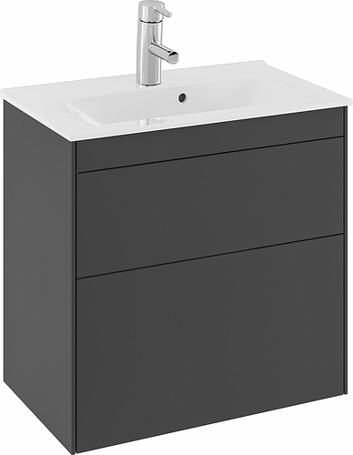 47378 IFO Sense тумба для тонкой раковины с двумя ящиками, компактная, W = 900 мм, W1 = 915 мм, мол. - Вид №4