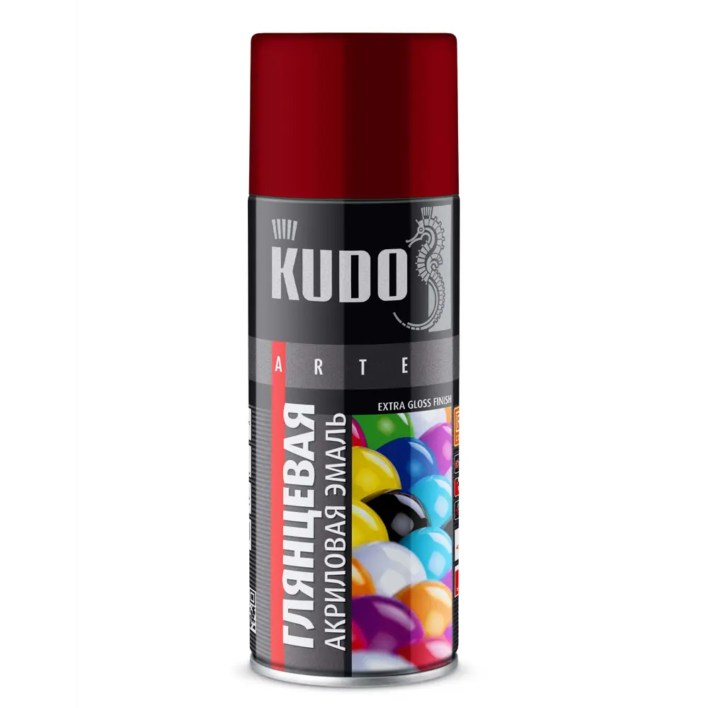 Эмаль аэрозольная для металлочерепицы KUDO акриловая глянцевая цвет темно-красный 520 мл STLM-2009867