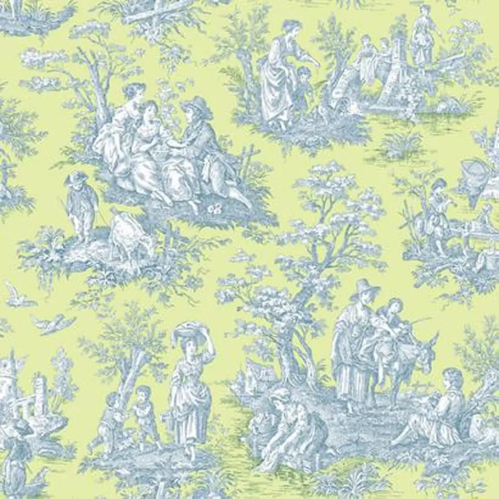 90035623 Обои бумажные York Wallcoverings Waverly Classics WA7833, 0.52 м, зеленые STLM-0091690