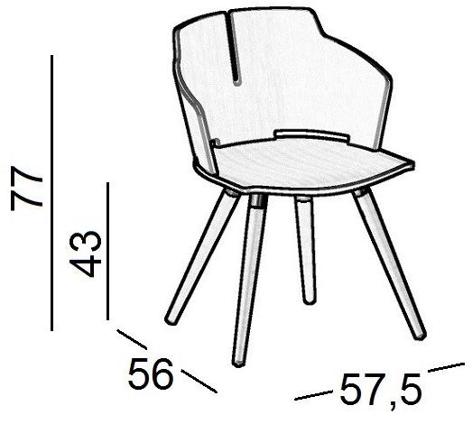 Luxy Стул из ламинированного дерева с подлокотниками Prima sun-id-1395687 - Вид №4
