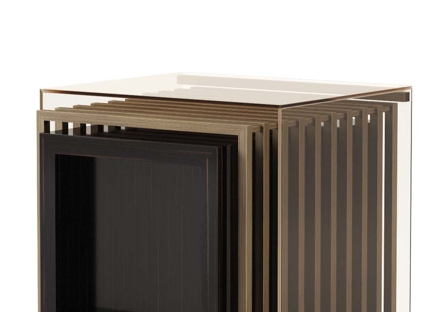 Прямоугольный журнальный столик из дерева и стекла Stylish Club His &amp ARCH-00103939 - Вид №1