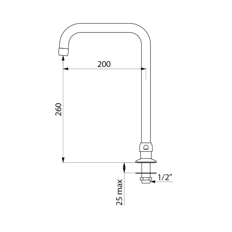 1306T2 Поворотный излив-трубка DELABIE  - Вид №1