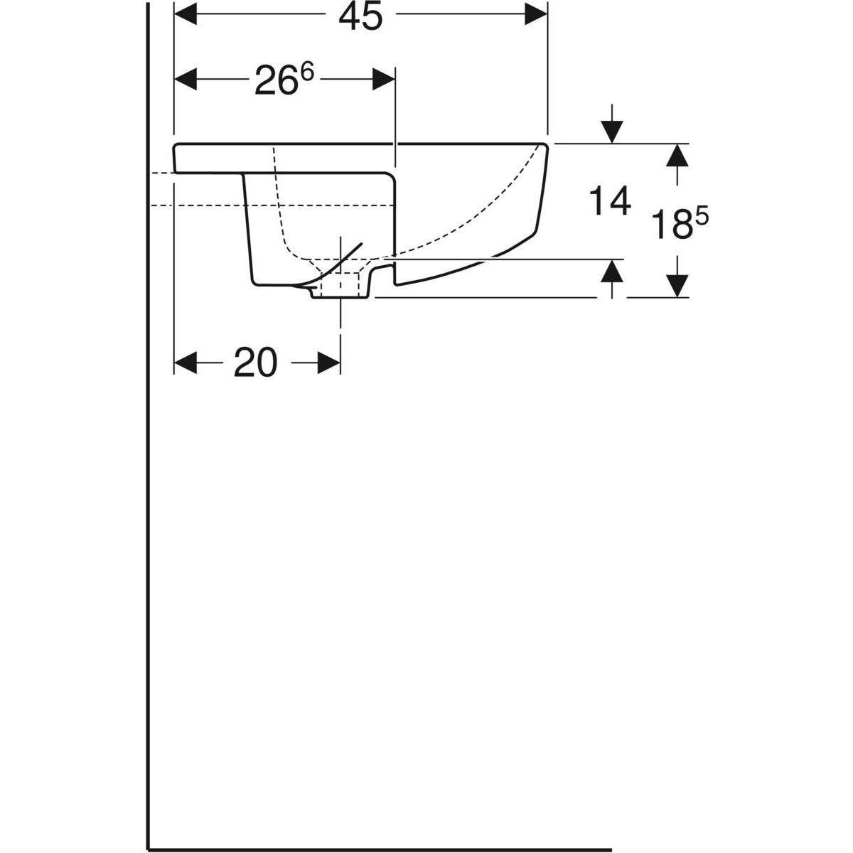 Умывальник с полукругом в оконном стекле Geberit VariForm ARCH-00053306 - Вид №4