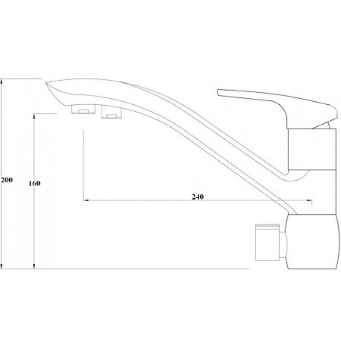 Zorg ZR 404 KF Black Смеситель для кухни Zorg 200х240  - Вид №2
