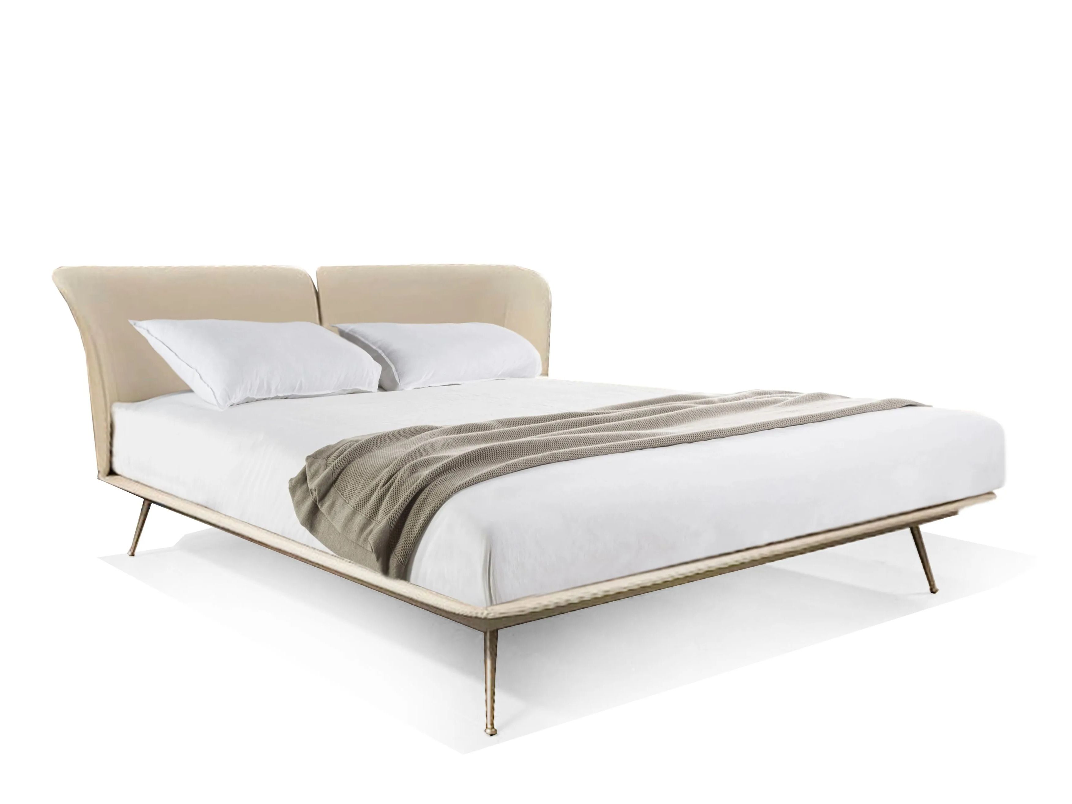 Кожаная двуспальная кровать с мягким изголовьем ABLE Амур ARCH-00066659 - Вид №4