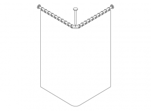 801.34B1462 Карниз с потолочным подвесом HEWI Edition matt | Polyamid