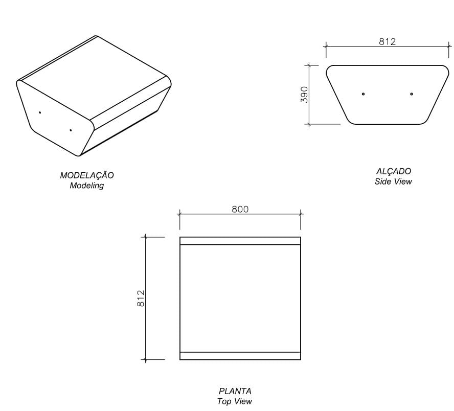 Бетонное наружное сиденье amop рамка ARCH-00002819 - Вид №1