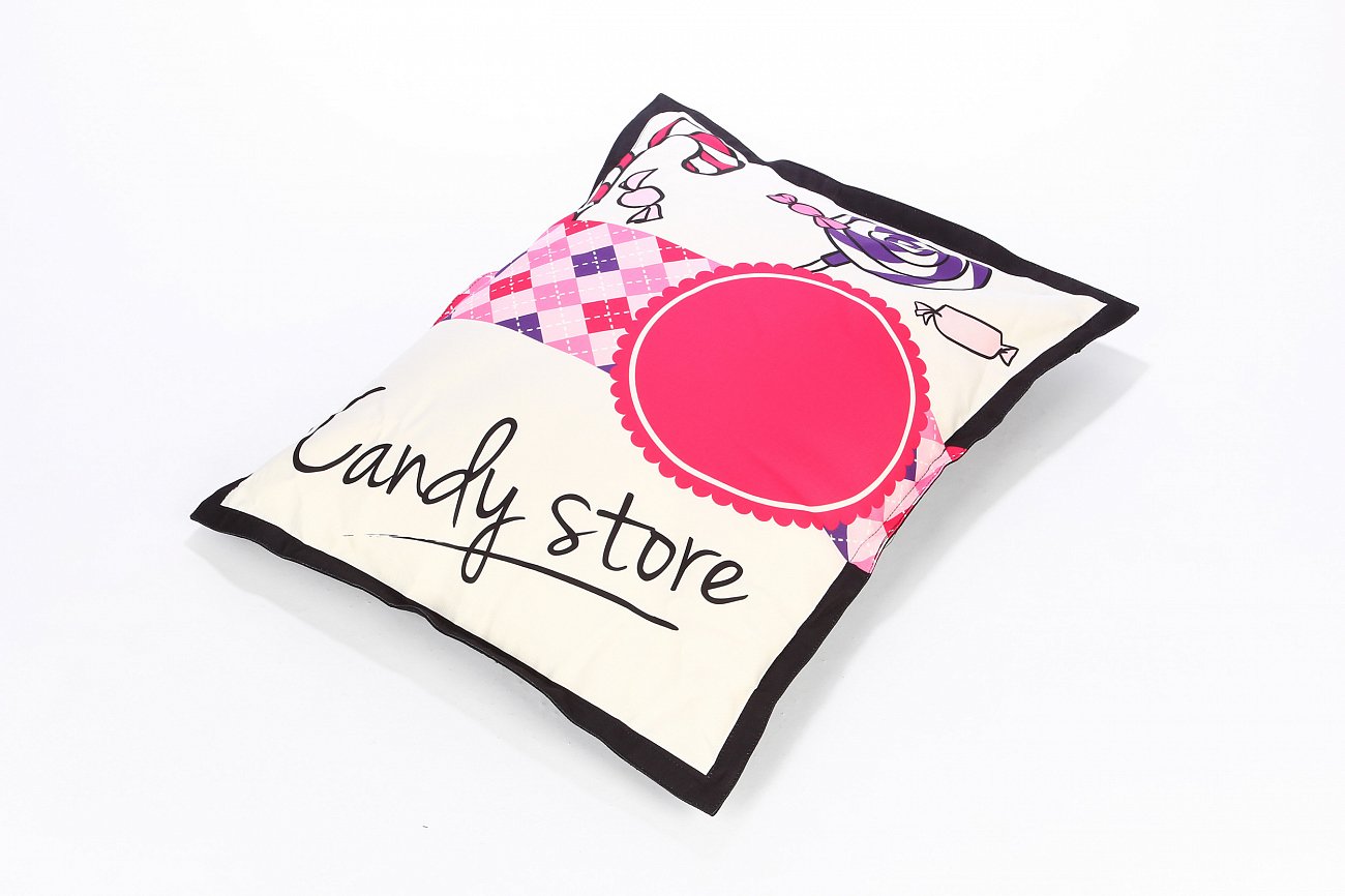 Пуфик-подушка мягкий разноцветный 100х80 см Candy Store LAZY LIFE PARIS ДИЗАЙНЕРСКИЕ 051186 Белый;розовый;черный;разноцветный  - Вид №3