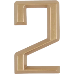 Цифра «2» Larvij самоклеящаяся 60x37 мм пластик цвет матовое золото