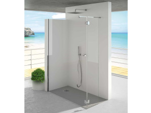 Угловой душ из алюминия и стекла