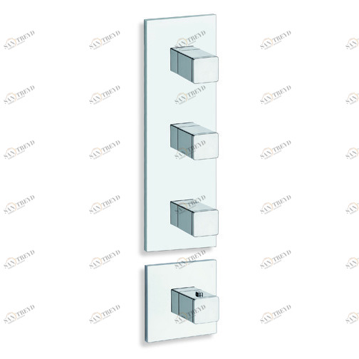 CRIXQ783 Внешние части термостатического смесителя для CRICS703 с металлической пластиной Cristina Rubinetterie 