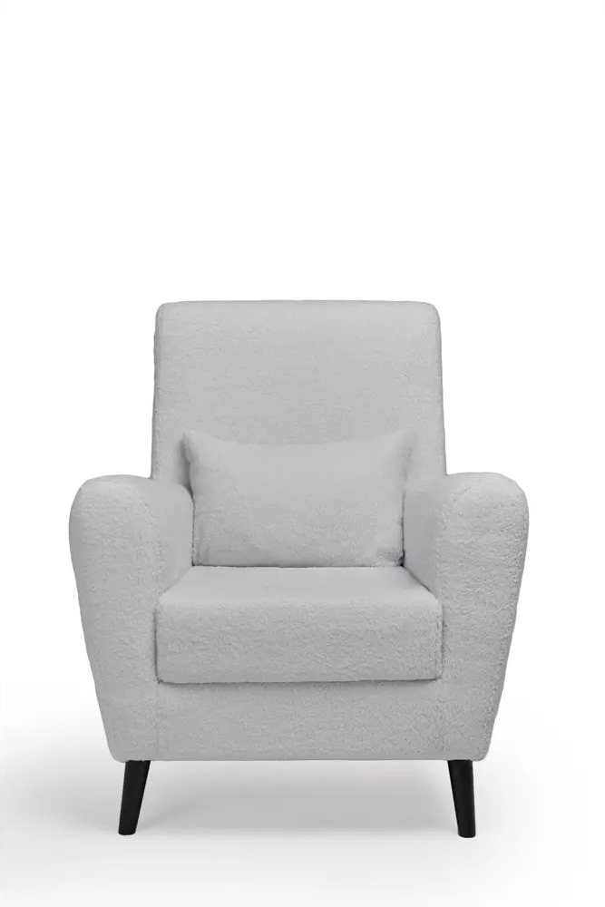 91423085 Кресло Либерти Lamb 75x90x70 см искусственный мех цвет светло-серый STLM-1085010