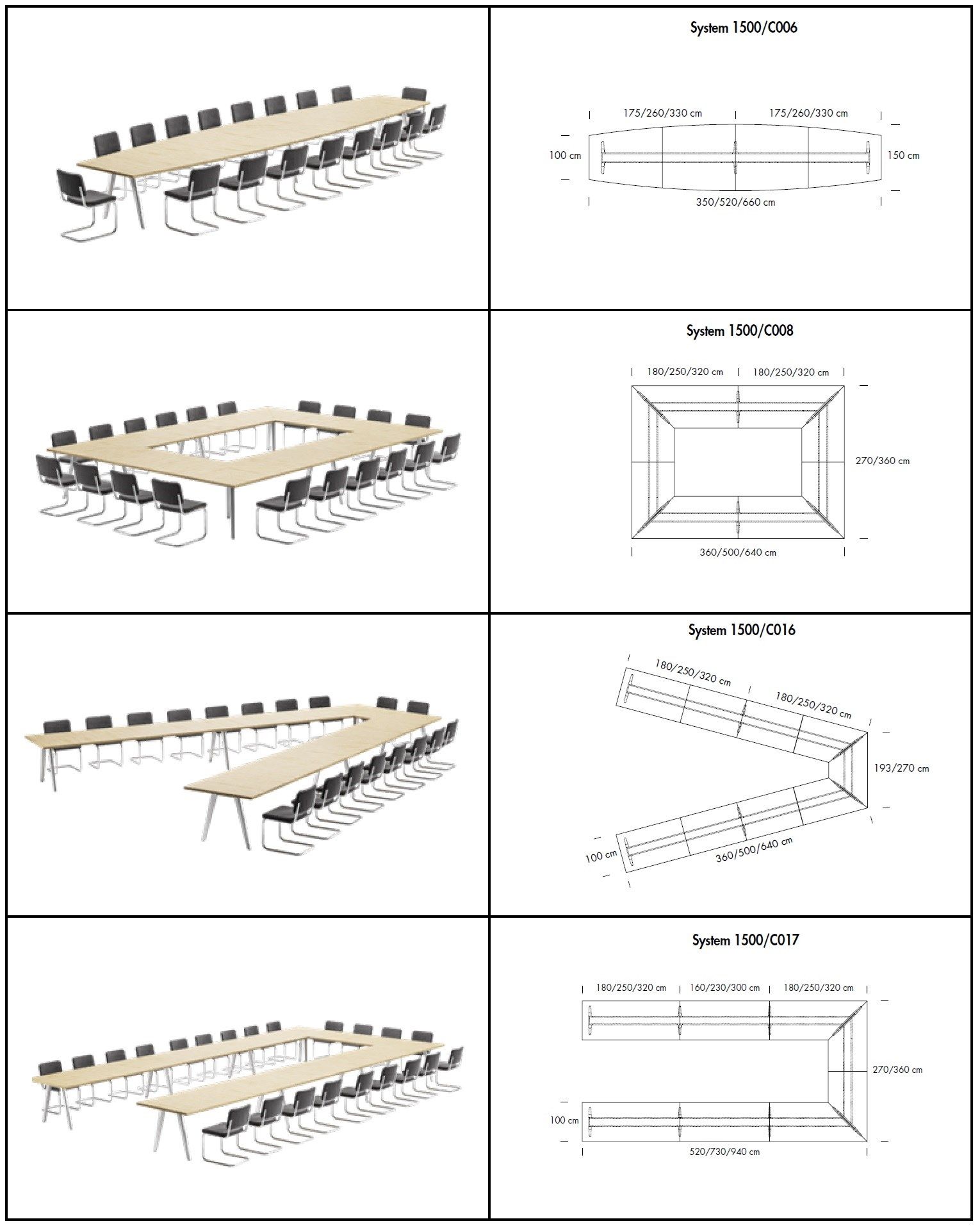 Деревянный модульный стол для совещаний THONET 1500 ARCH-00069409 - Вид №4