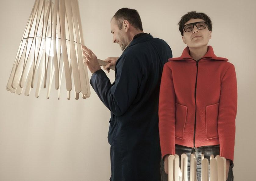 Fabbian Подвесной светильник из дерева Stick F23 a03 69 - Вид №2