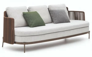 Minotti 3-х местный тканевый садовый диван Tape cord outdoor