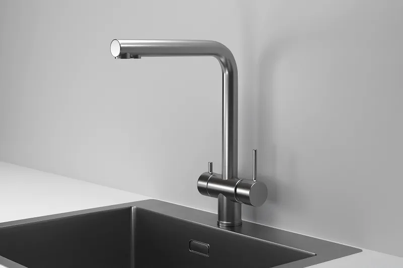 7011, СТАЛЬ САТИН, СМЕСИТЕЛЬ КУХОННЫЙ GRANULA Kitchen Space 7011-ST131