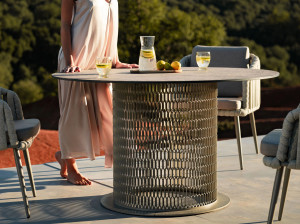 Алюминиевый круглый садовый стол с порошковым покрытием