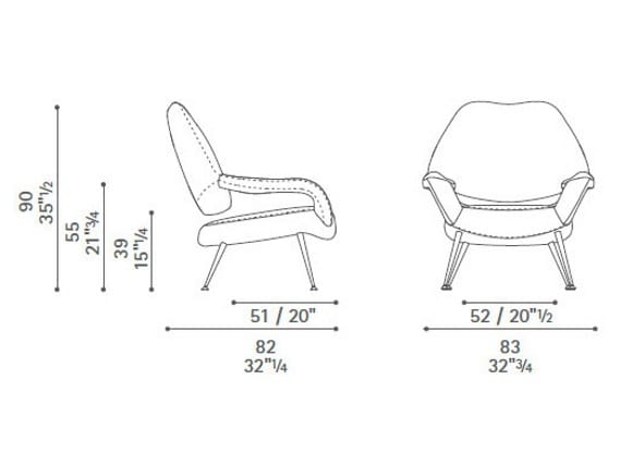 Тканевое кресло с подлокотниками Poltrona Frau коллекция-диваны и кресла ARCH-00091850 - Вид №4