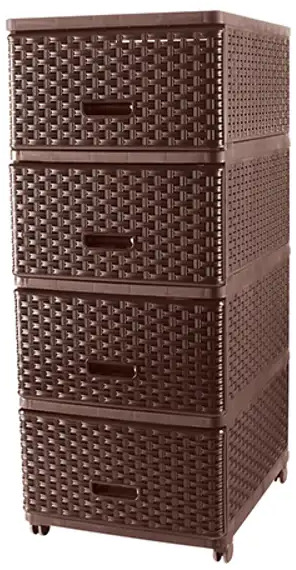 91668362 Комод Dunya Plastik Плетенка 40x50x50 см пластик цвет коричневый STLM-1084384