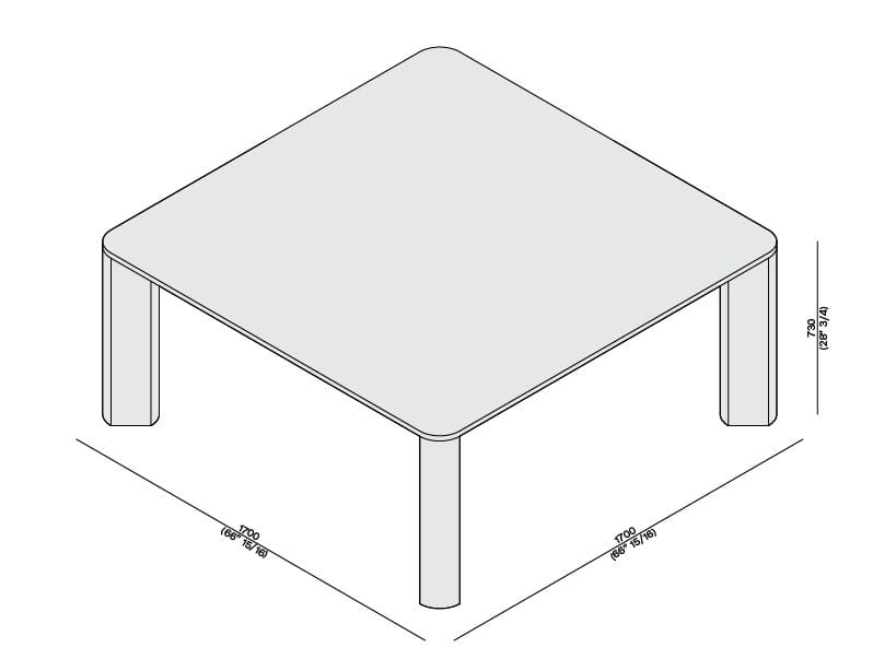 Квадратный мраморный стол LUCE DI CARRARA OVERLAY ARCH-00014894 - Вид №1