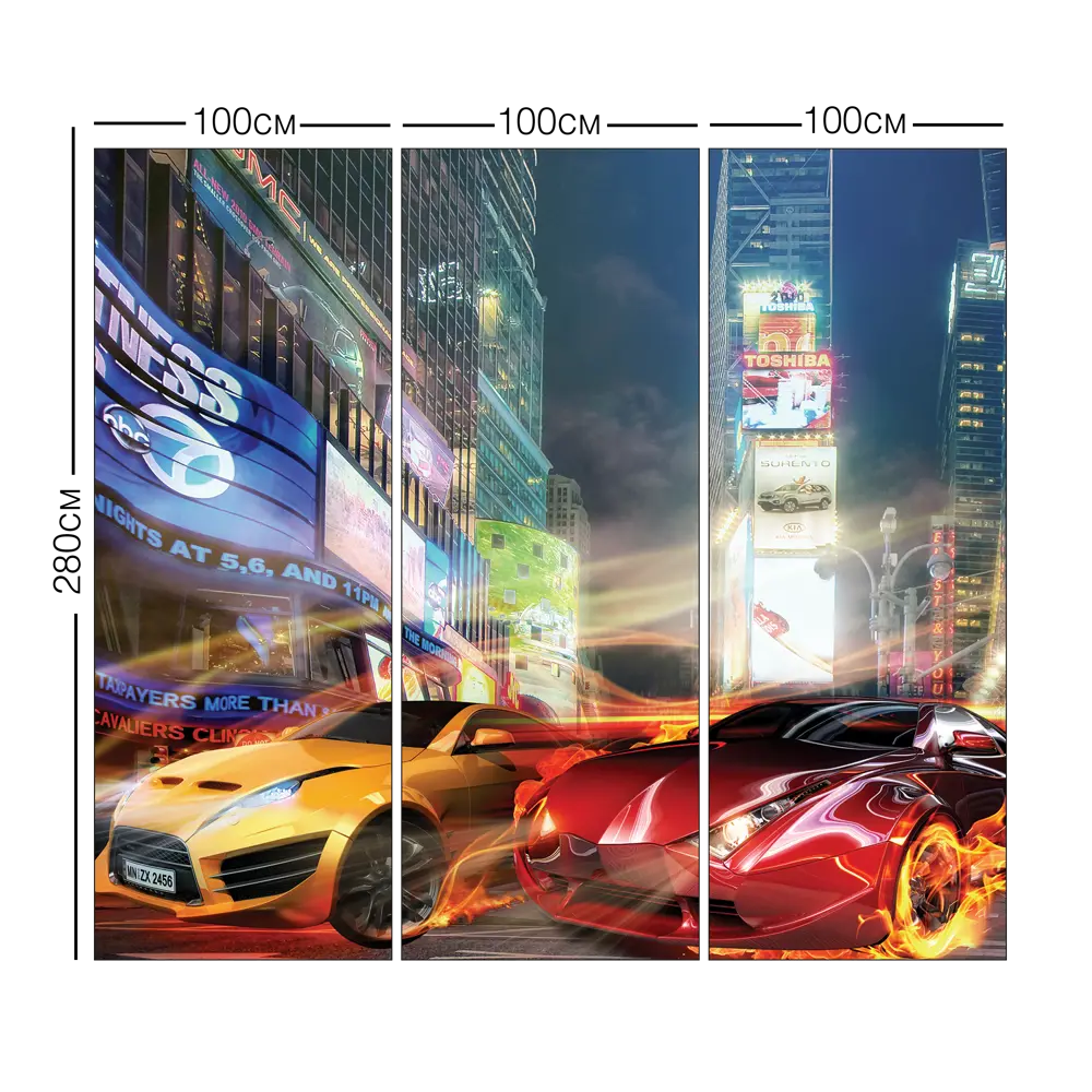 Фотообои 3D Flizart «Гонки в Токио», флизелиновые, 300x280 см 82363630 STLM-2209662 FBRUSH - Вид №4