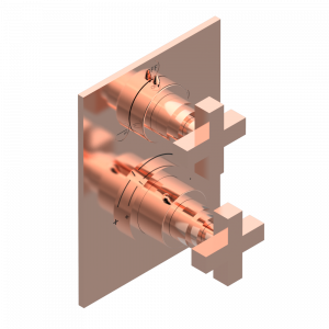 G1T-5500BE Ручка регулировки и маховик 2-канального переключателя для термостатического смесителя арт. 5500AE Thg-paris Beluga Розовое золото