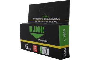 16056930 Скобы для степлера STANDARD тип 53 6 мм 1000 шт. D-S1-053-06-1000 D.BOR