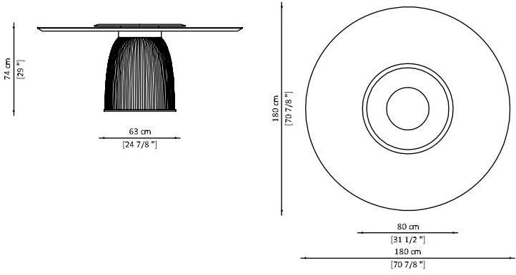 Paolo Castelli Круглый стол из мрамора calacatta и керамики sun-id-1461221 - Вид №8