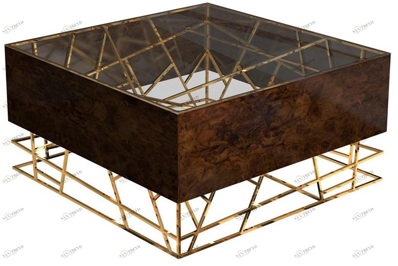 Malabar Квадратный стеклянный журнальный столик для гостиной sun-id-1418506