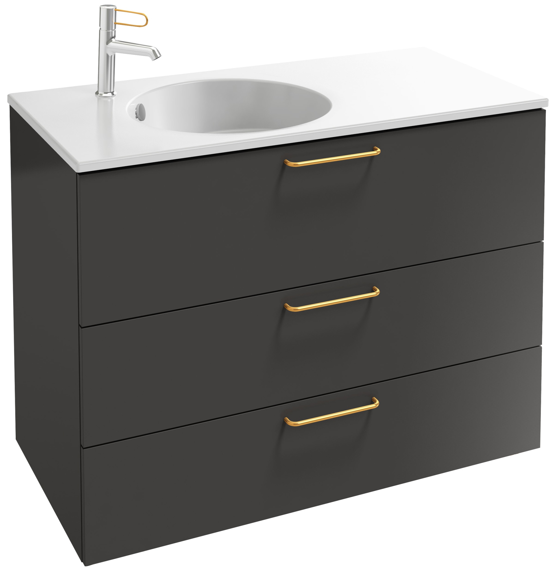 EB2534-R8-NR4 Тумба под столешницу 100 см, 3 ящика, золотая ручка JACOB DELAFON ODÉON RIVE GAUCHE ODEON RIVE GAUCHE