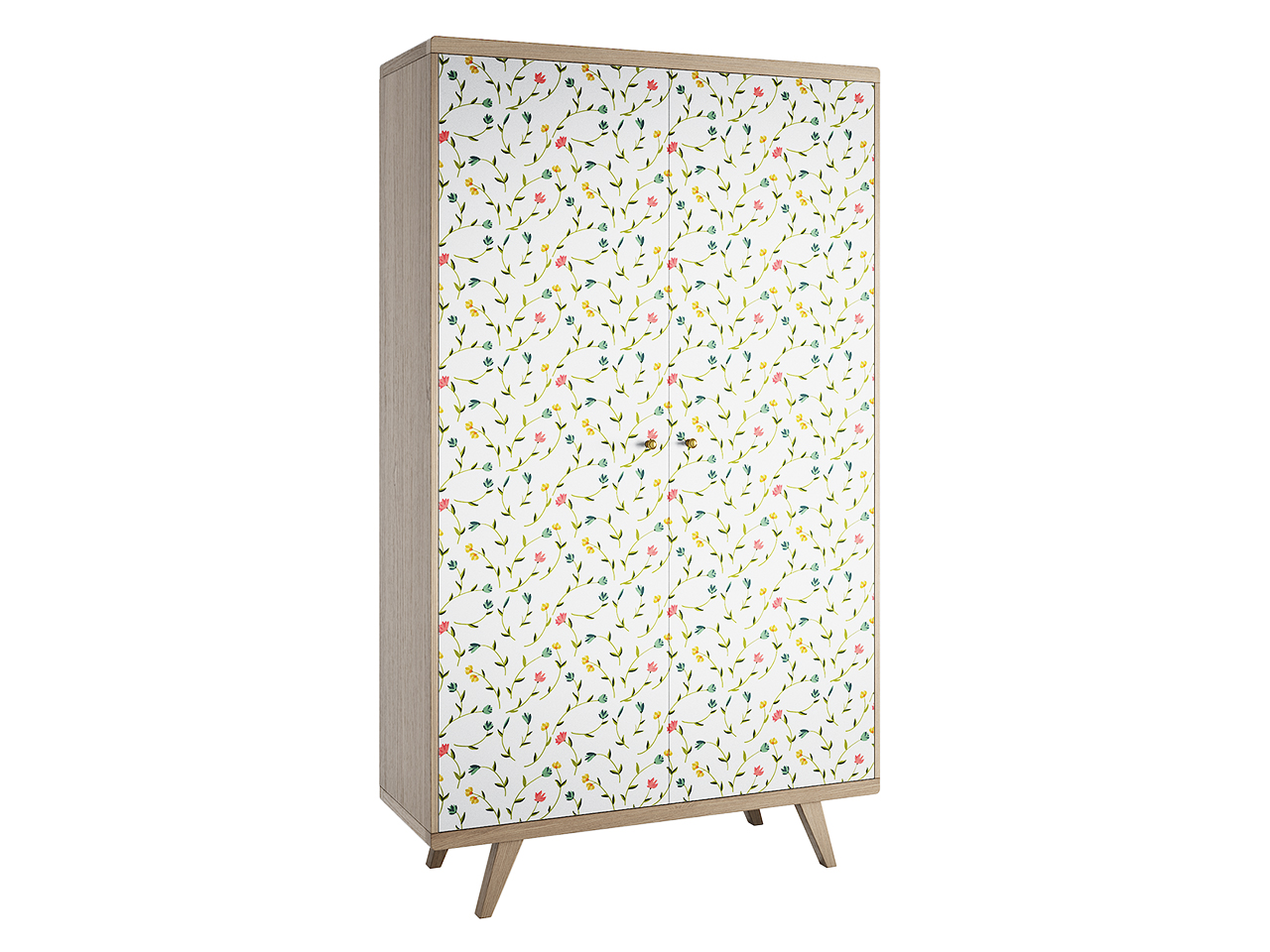 Шкаф распашной двухдверный осветленный дуб с принтом Thimon THE IDEA  210341 Бежевый;белый  - Вид №1