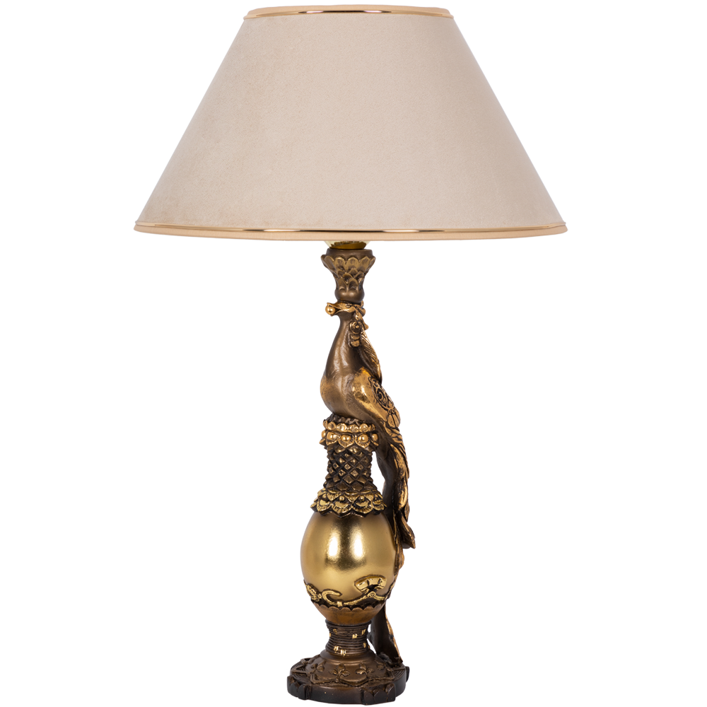 32081,34013 Настольная лампа Павлин Бронза Айвори BOGACHO 4627138210871, 4627179657116