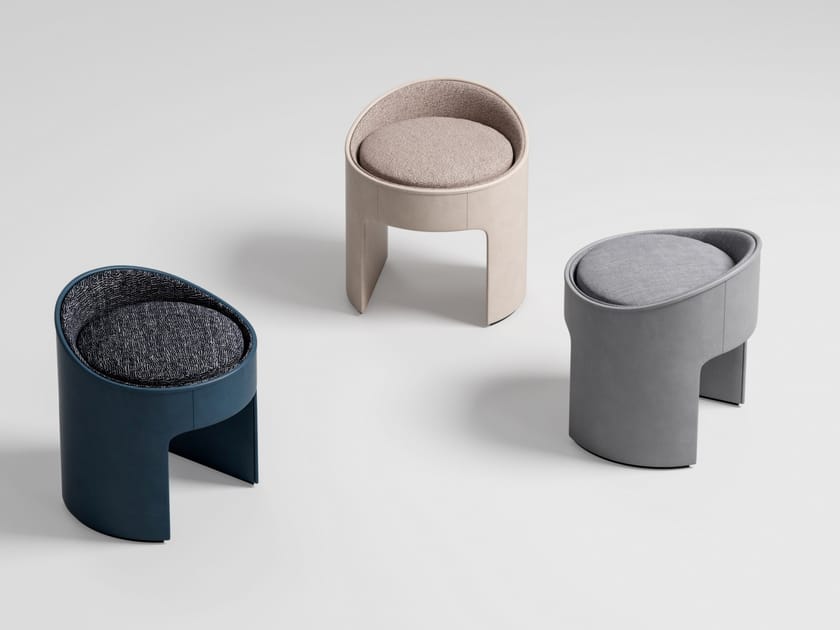 Низкий кожаный стул с мягким сиденьем CPRN HOMOOD Shapes ARCH-00103089