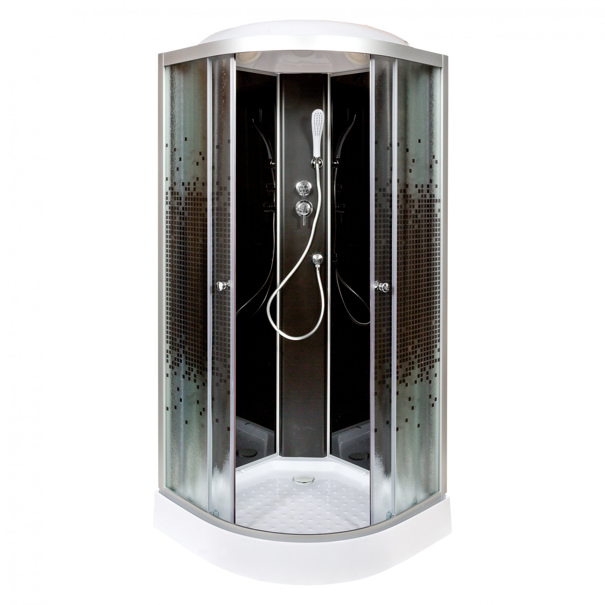 BМ4510 N LED с гм. BLACK Душевая кабина DETO Серия ВМ L 801 стандартная BLACK