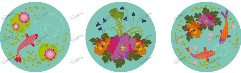 CONCEPTUWALL Декор из клейкой ткани Koi sun-id-1358447