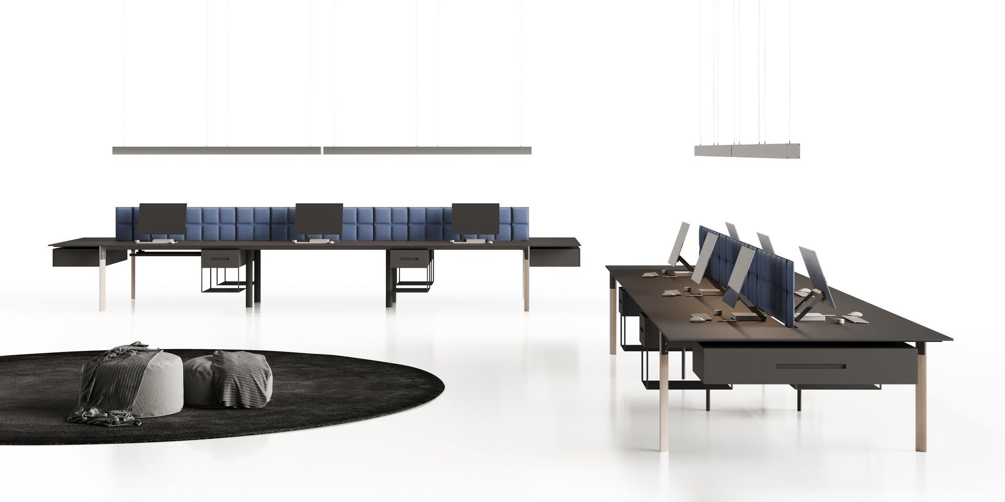Скамья со звукопоглощающими панелями и Центральной полкой CUF Milano Seventy seven ARCH-00028462 - Вид №1
