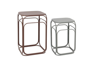 Набор из 2 квадратных столиков с порошковым покрытием