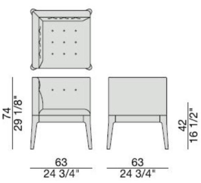 Porada Кресло из мягкой ткани Iron sun-id-1398373 - Вид №3
