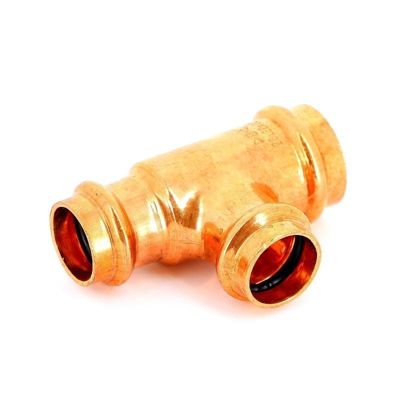 Тройник пресс 28x22x22 медный IBP P513002822022 - Вид №1