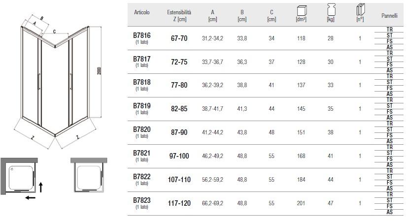 Samo Душевая кабина четырехдверная с раздвижными дверцами Eccelsa sun-id-1350415 - Вид №3