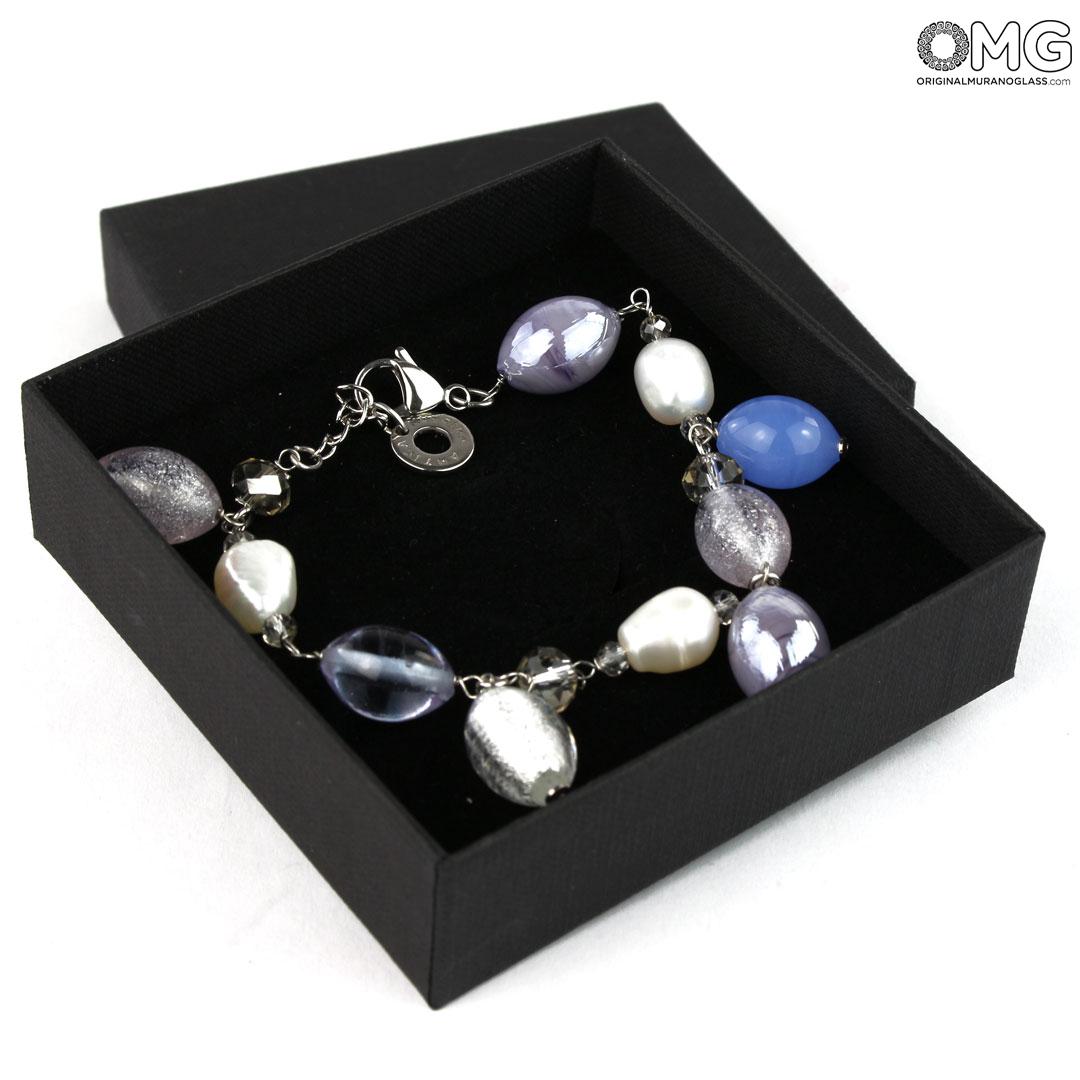 3951 ORIGINALMURANOGLASS Браслет Фиалка - Коллекция Antica Murrina - муранское стекло Original Murano Glass OMG 19 см  - Вид №1