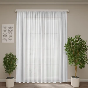 Тюль KREAFORTA Softy — вуаль белая 300×260 см на шторной ленте 89399646