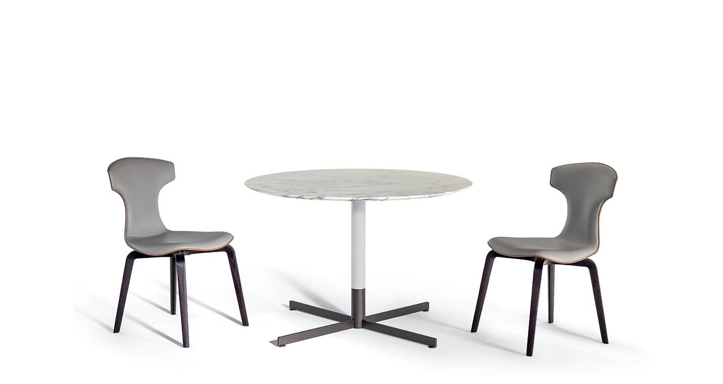 Круглый стол из мрамора Calacatta Gold с основанием для спиц Poltrona Frau коллекция-столы и стулья ARCH-00132481 - Вид №2