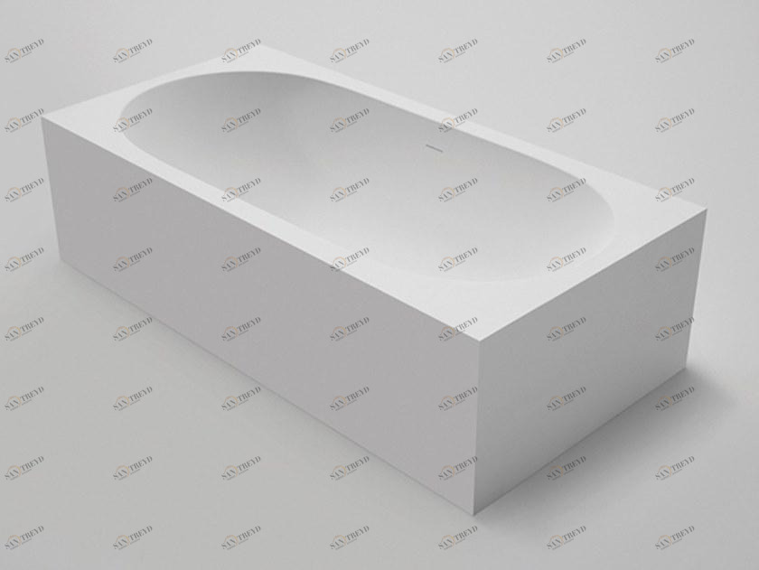 Blu Bathworks® Прямоугольная ванна синего цвета ∙ stone ™ Designer bathtub series Bt7100